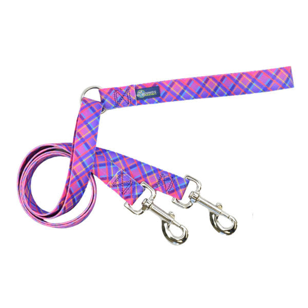 Freedom No-Pull Dog Harness - Neon Sunrise Pink Plaid EarthStyle