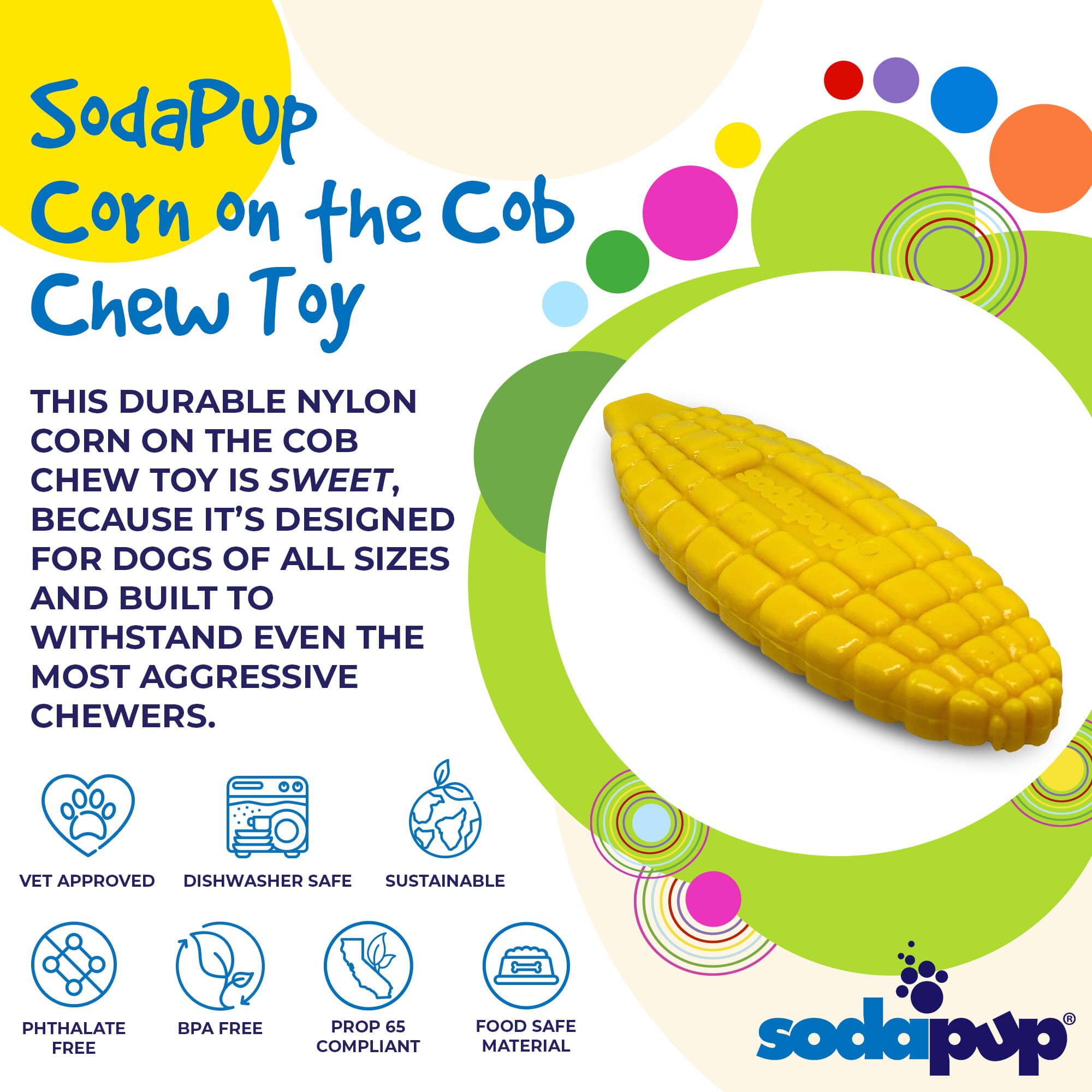 Nylon Dog Chew Toy - Corn on the Cob