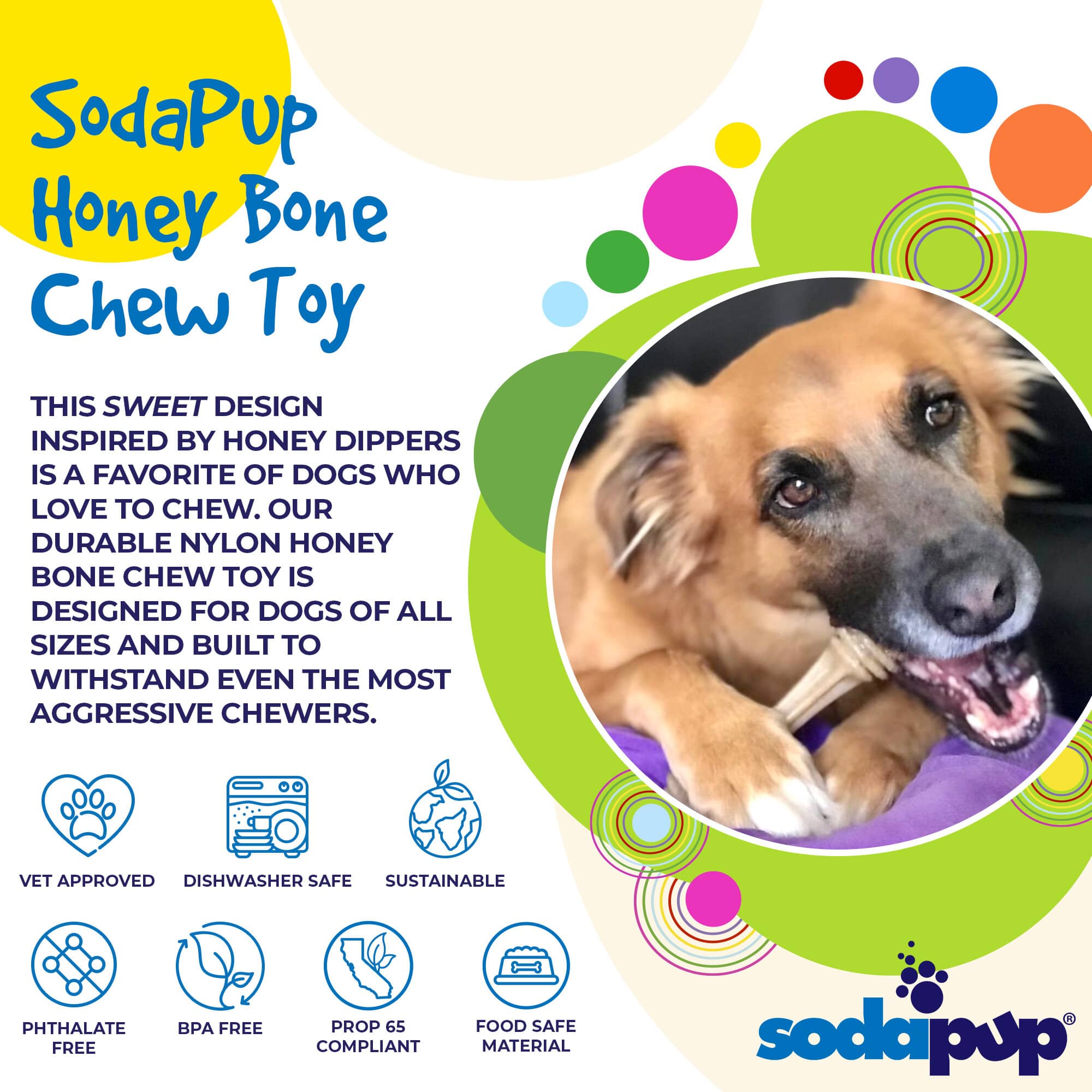 Ultra-Durable Nylon Dog Chew Toy - Honey Bone