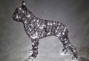 Boston Terrier Topiary - 20" (Lit)