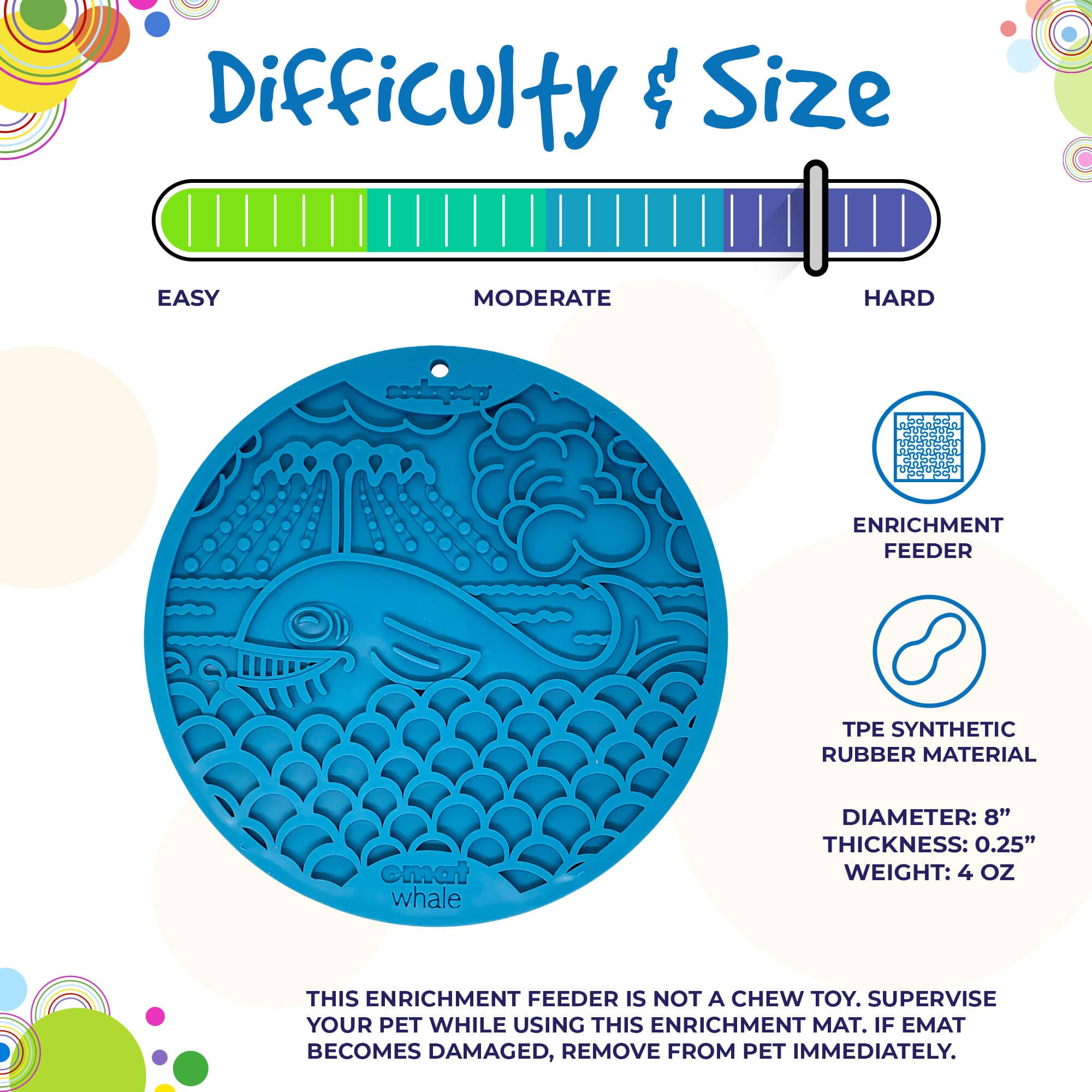 EMAT Lick Mat with Suction Cups - Whale