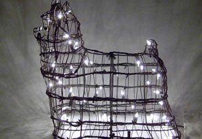 Yorkie Topiary - 15" (Lit)