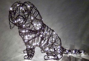 Sitting Cavalier Topiary - 16" (Lit)