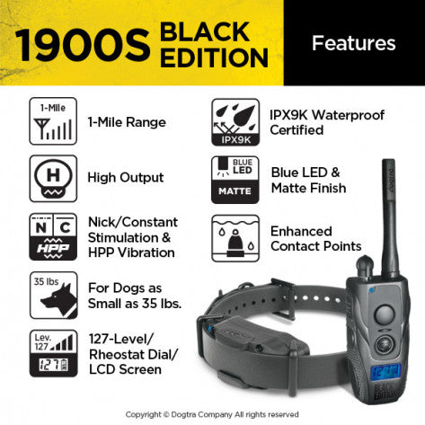 DOGTRA 1900S Training System - Black Edition