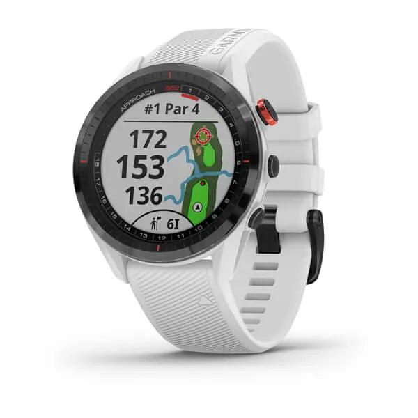 Garmin Approach® S62, black with white band Model #: GAR-010-02200-01