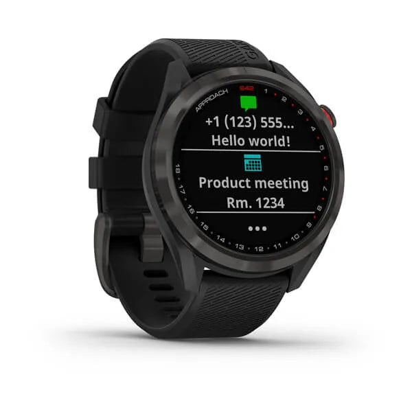 Garmin Approach® S42, Gunmetal with Black Band Model #: GAR-010-02572-10