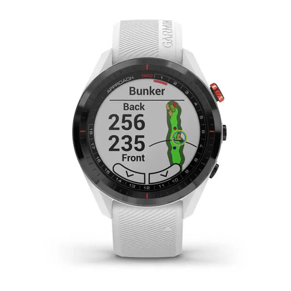 Garmin Approach® S62, black with white band Model #: GAR-010-02200-01