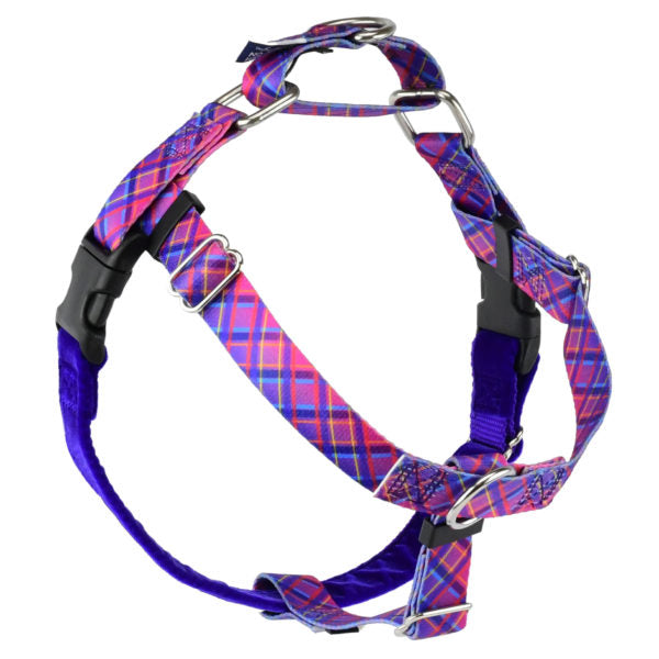 Freedom No-Pull Dog Harness - Neon Sunrise Pink Plaid EarthStyle