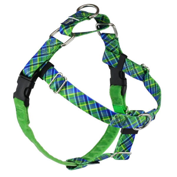 Freedom No-Pull Dog Harness - Electric Glow Green Plaid EarthStyle