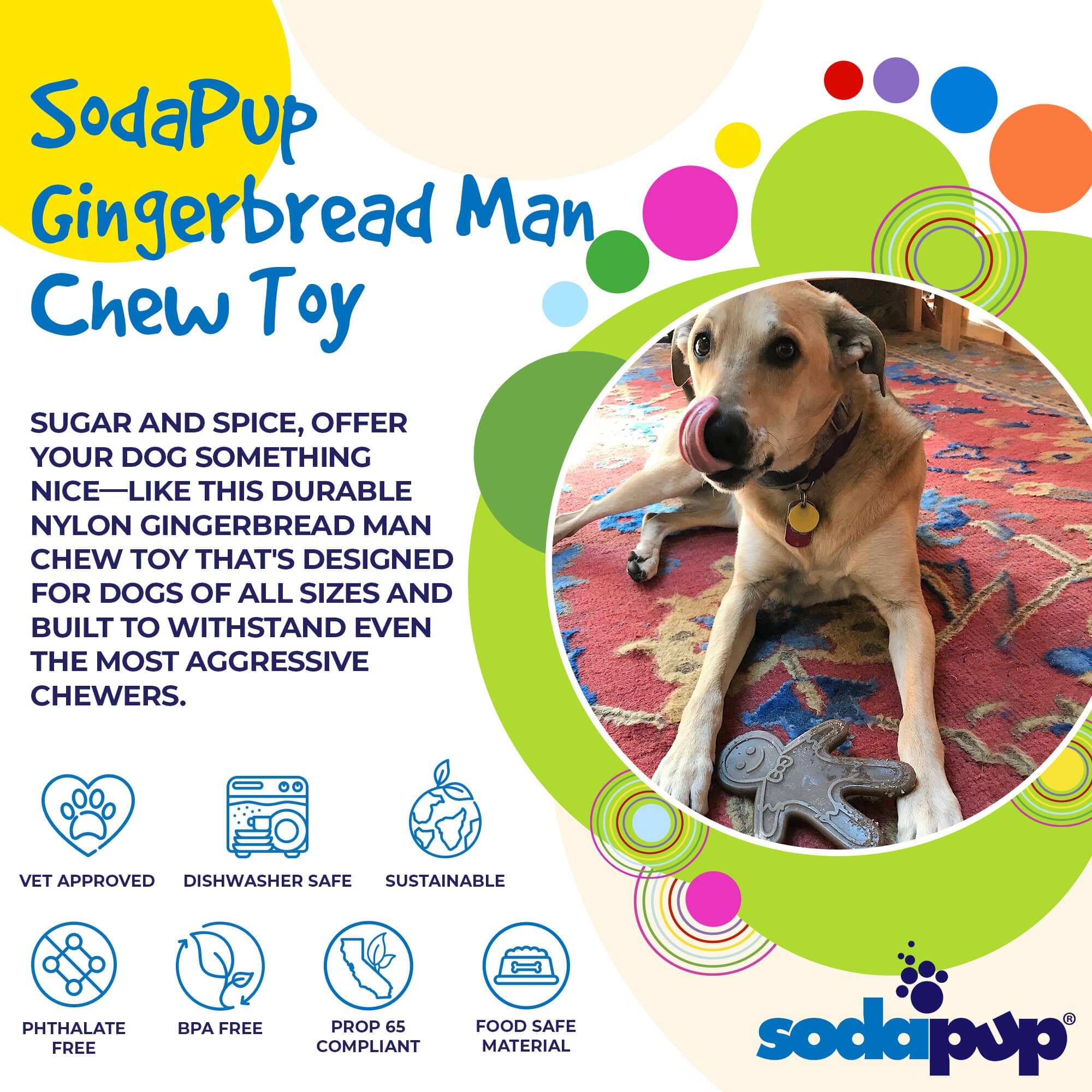Nylon Dog Chew Toy - Gingerbread Man