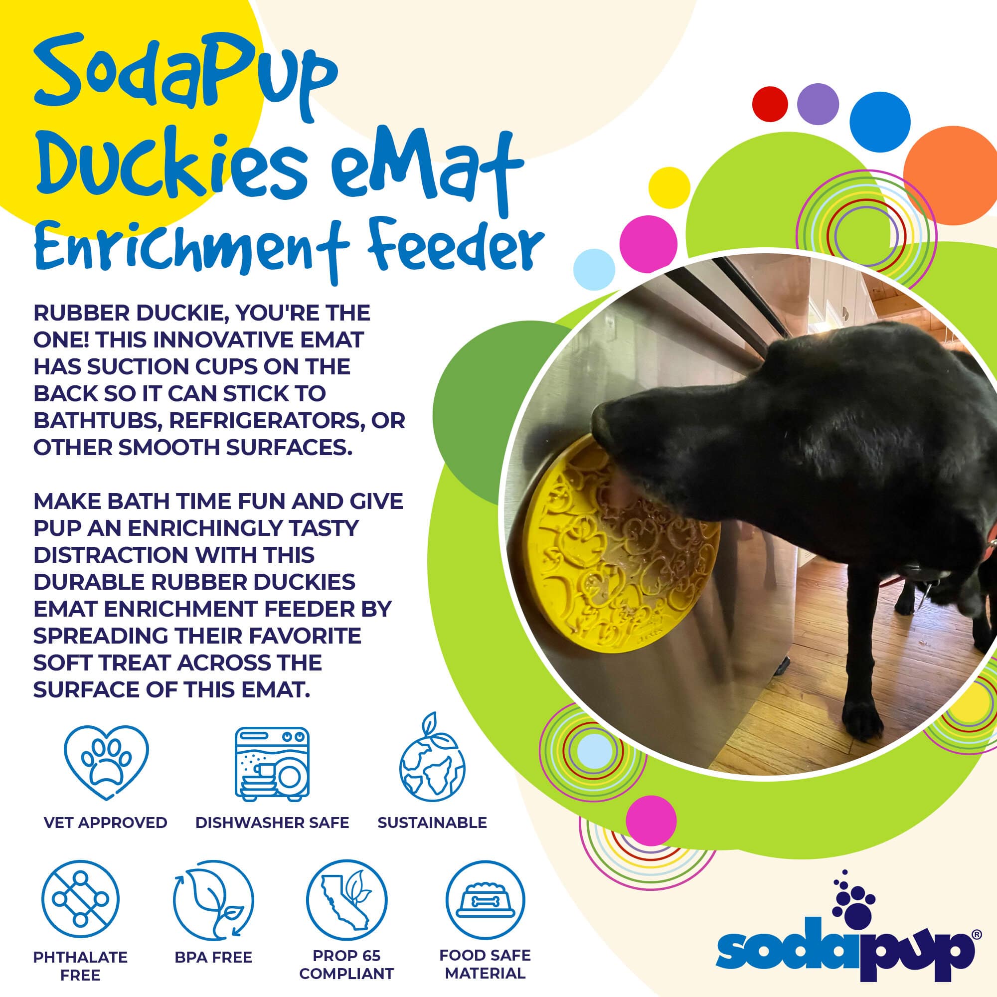 EMAT Lick Mat with Suction Cups - Duckies