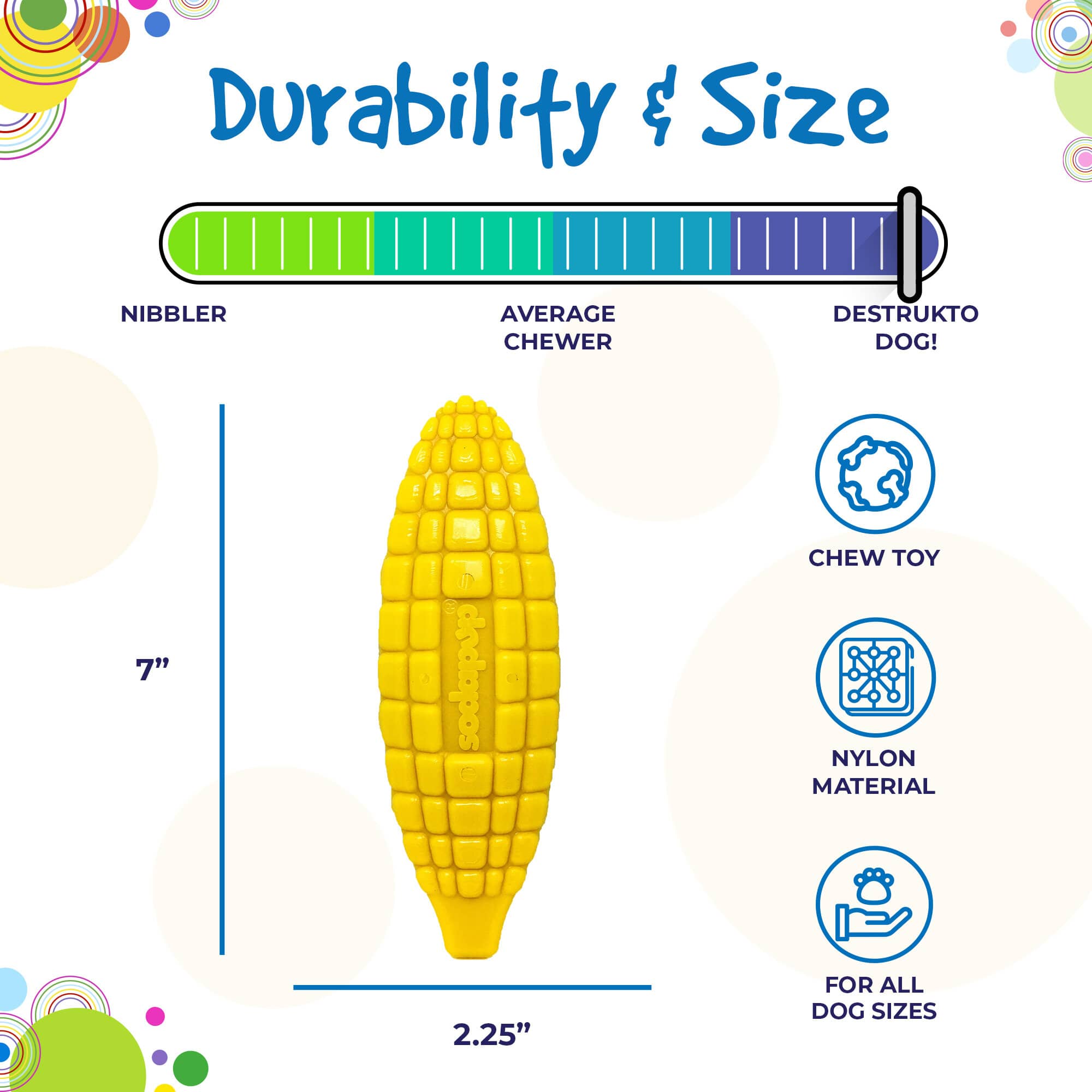 Nylon Dog Chew Toy - Corn on the Cob