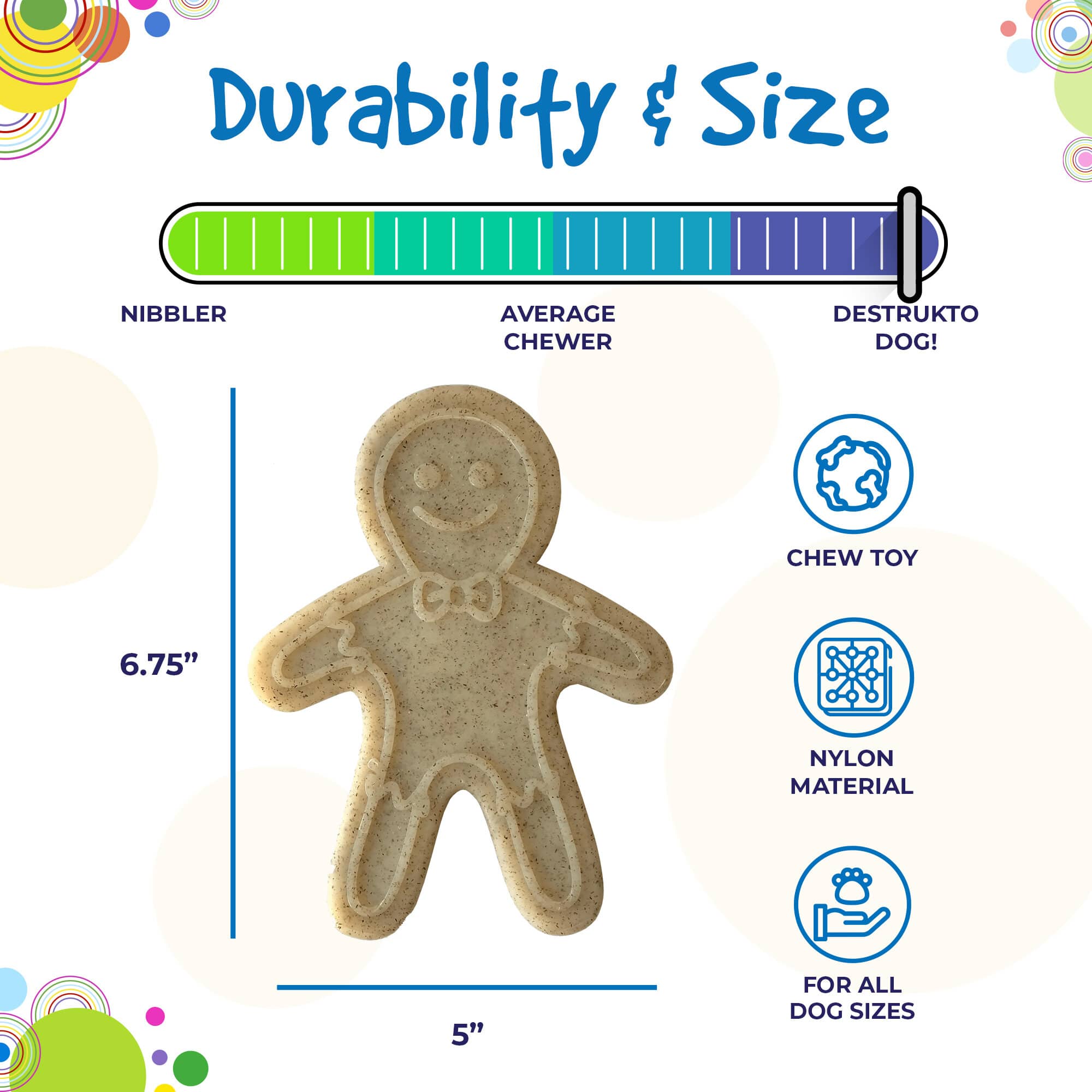 Nylon Dog Chew Toy - Gingerbread Man