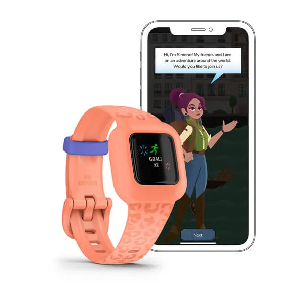 Garmin Vívofit® jr. 3, Peach Leopard Model #:  GAR-010-02441-24