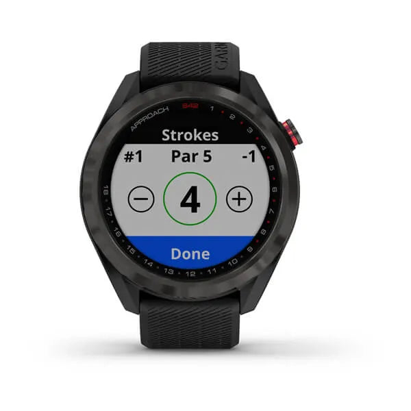 Garmin Approach® S42, Gunmetal with Black Band Model #: GAR-010-02572- Garmin Approach® S42, Gunmetal with Black Band Model #: GAR-010-02572-