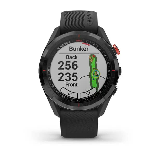 Garmin Approach® S62, black with black band Model #: GAR-010-02200-00 Garmin Approach® S62, black with black band Model #: GAR-010-02200-00