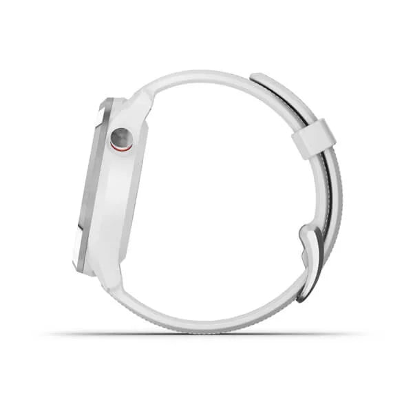Garmin Approach® S42, Polished Silver with White Band Model #:  GAR-010-02572-11