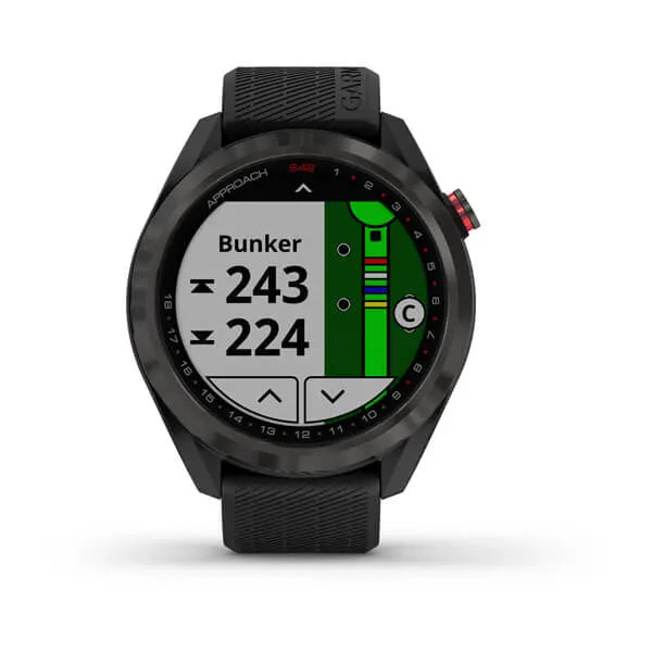 Garmin Approach® S42, Gunmetal with Black Band Model #: GAR-010-02572- Garmin Approach® S42, Gunmetal with Black Band Model #: GAR-010-02572-
